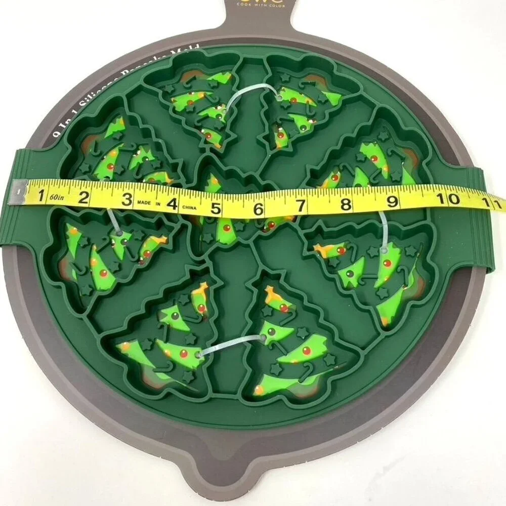 Cook With Color Silicone Trees Pancake Mold Green Mini Christmas Trees Holiday